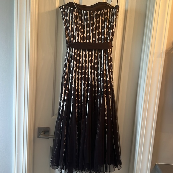 standout phase 8 dress - sheer polka dots and a satin tie belt. - Picture 5 of 5